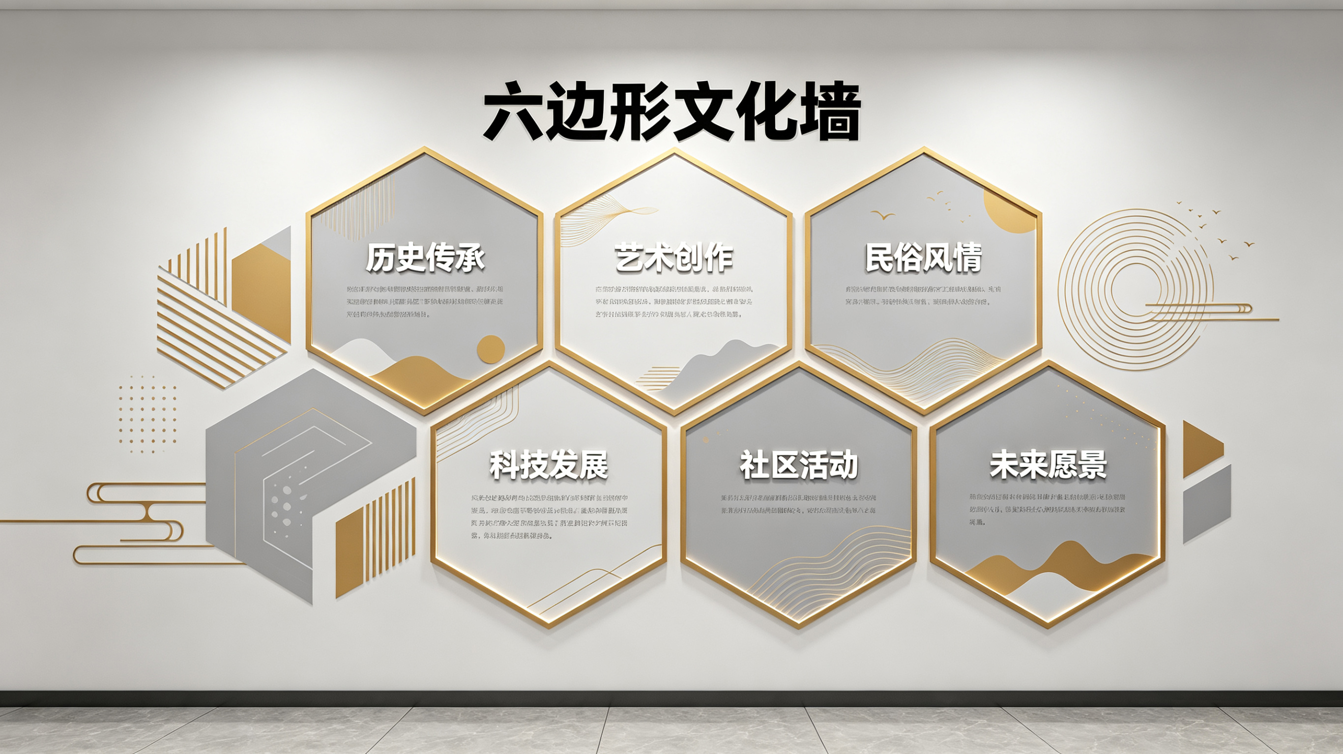 大竹企业文化墙 | 六边形信息美学